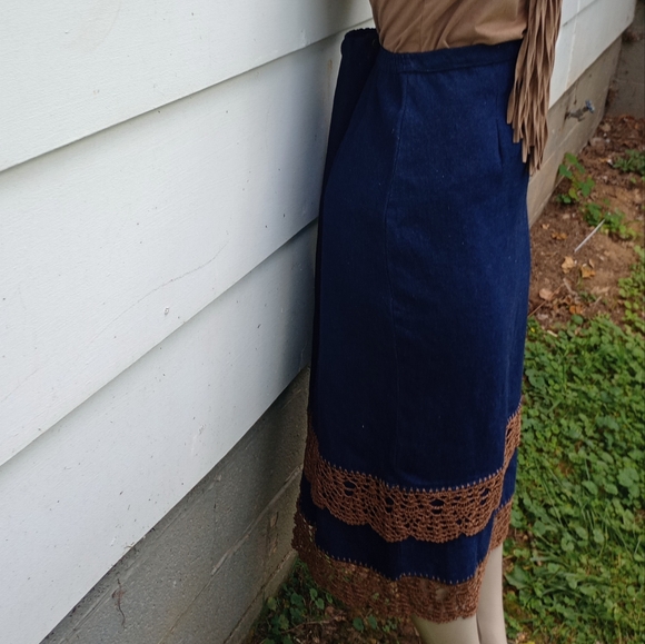 Vintage Tiered Blue Jean Dress - Picture 3 of 6